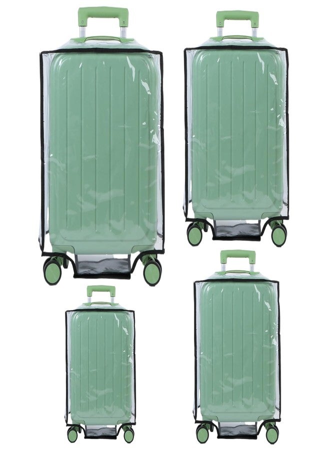 wutfuooo 4 Pieces Clear Luggage Cover PVC Suitcase Protector Waterproof Cover for Luggage Spinner Wheels Suitcase (20 Inches, 24 Inches, 28 Inches, 30 Inches) - Image 1